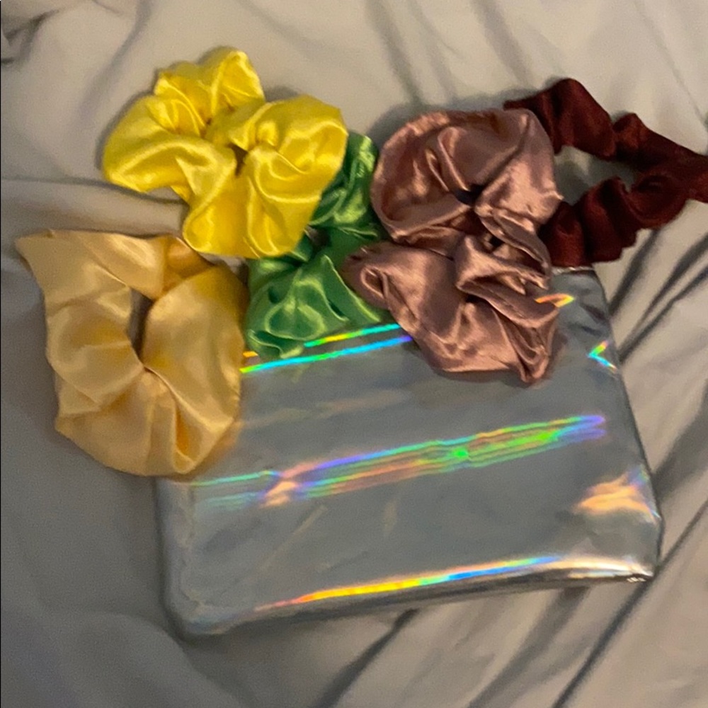Ipsy bag with five scrunchies